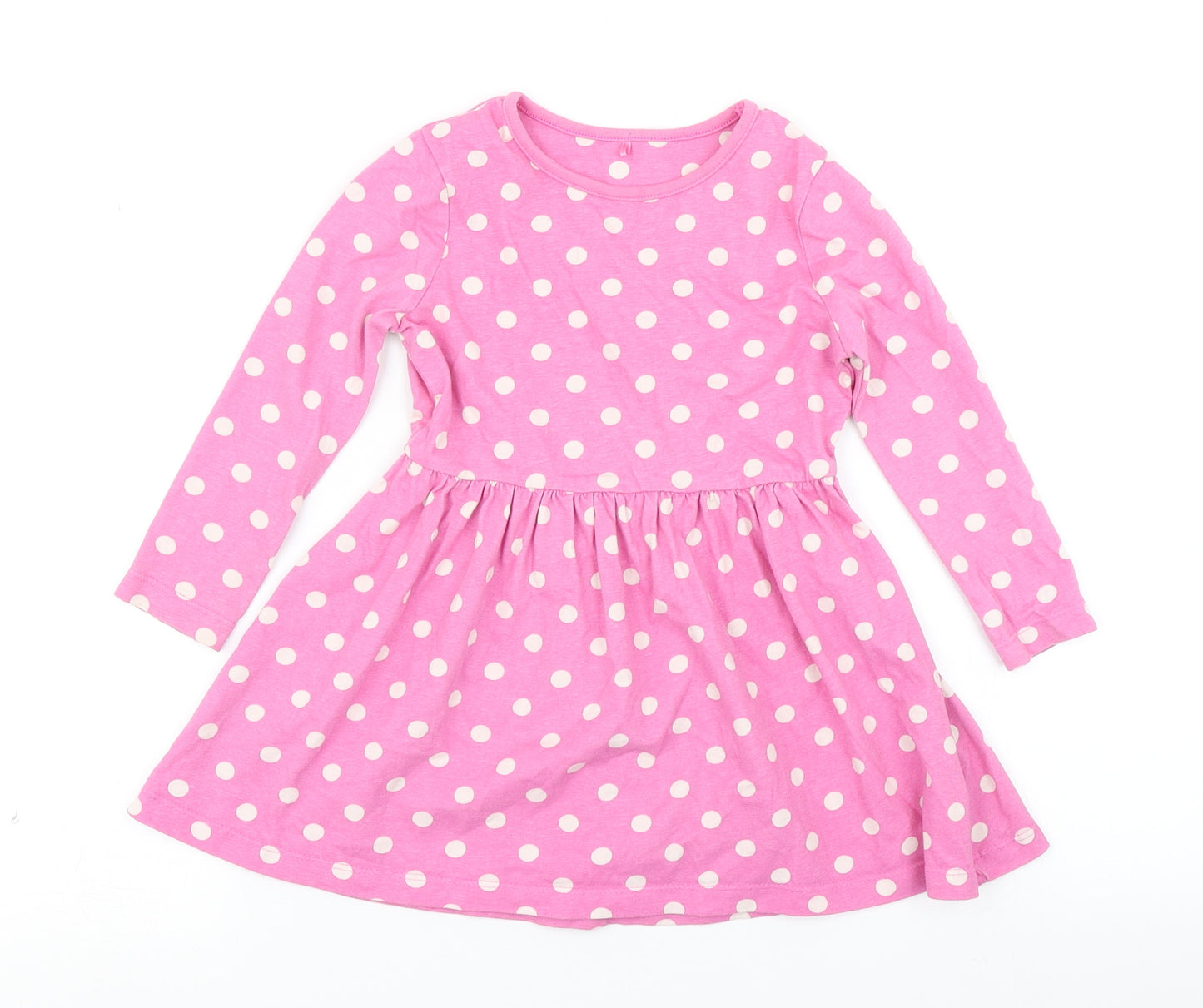 George Girls Pink Polka Dot  Skater Dress  Size 2-3 Years