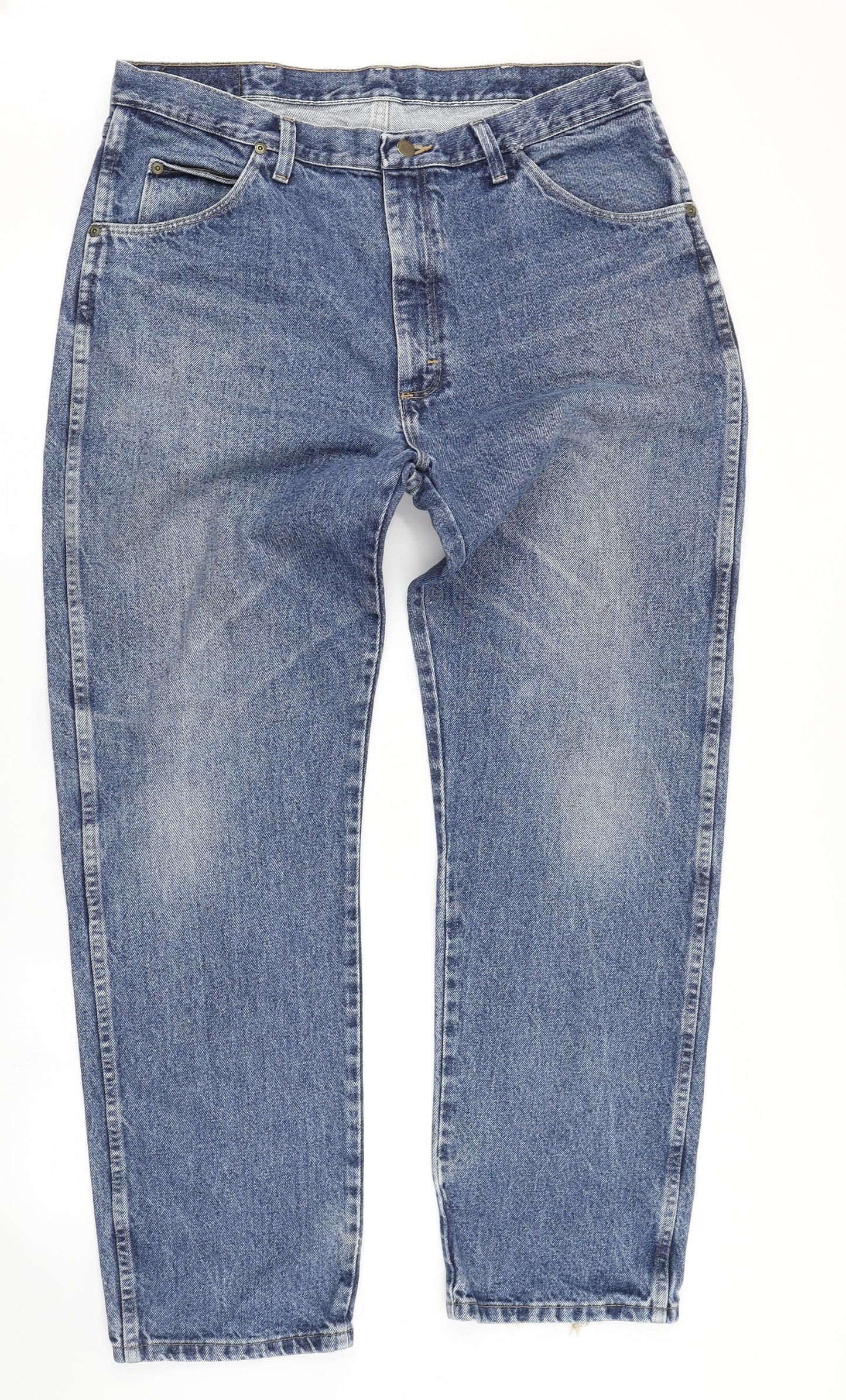 Wrangler Mens Blue  Denim Straight Jeans Size 38 in L32 in