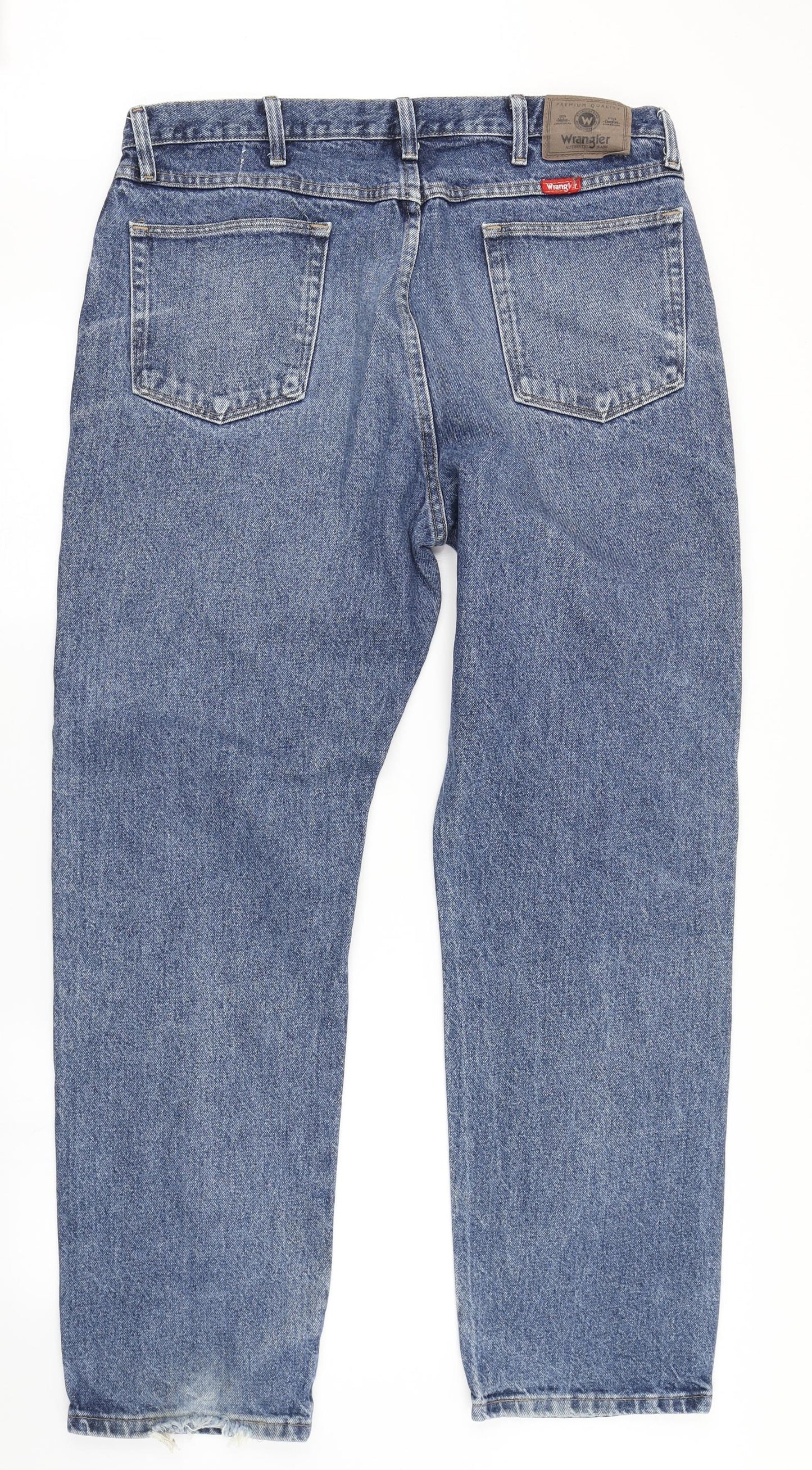 Wrangler Mens Blue  Denim Straight Jeans Size 38 in L32 in