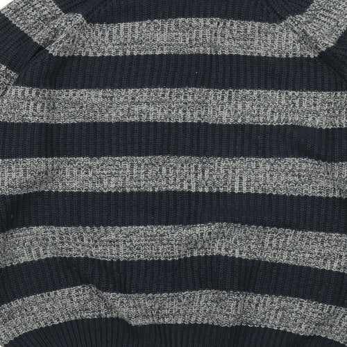 Oak Valley Womens Blue Striped Knit Pullover Jumper Size M