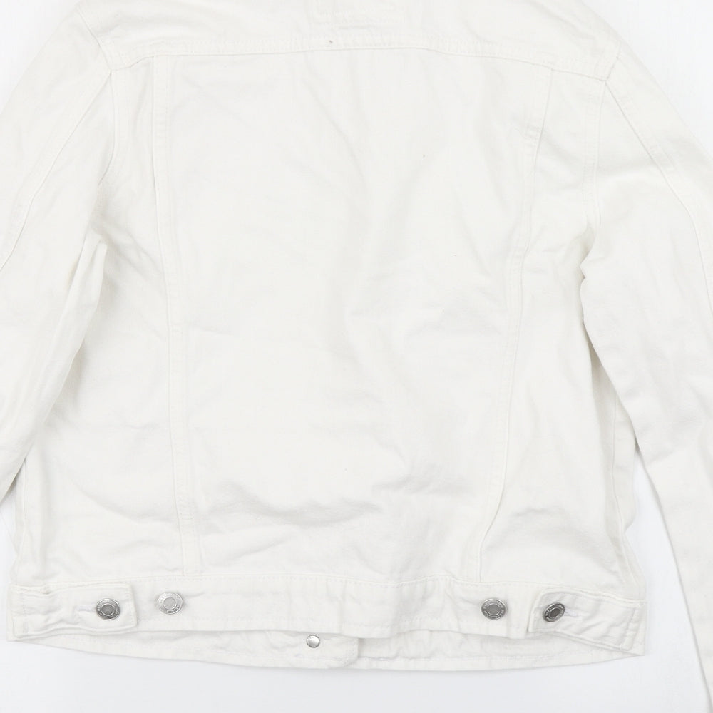 M&S Collection Womens White  Denim Jacket  Size 8