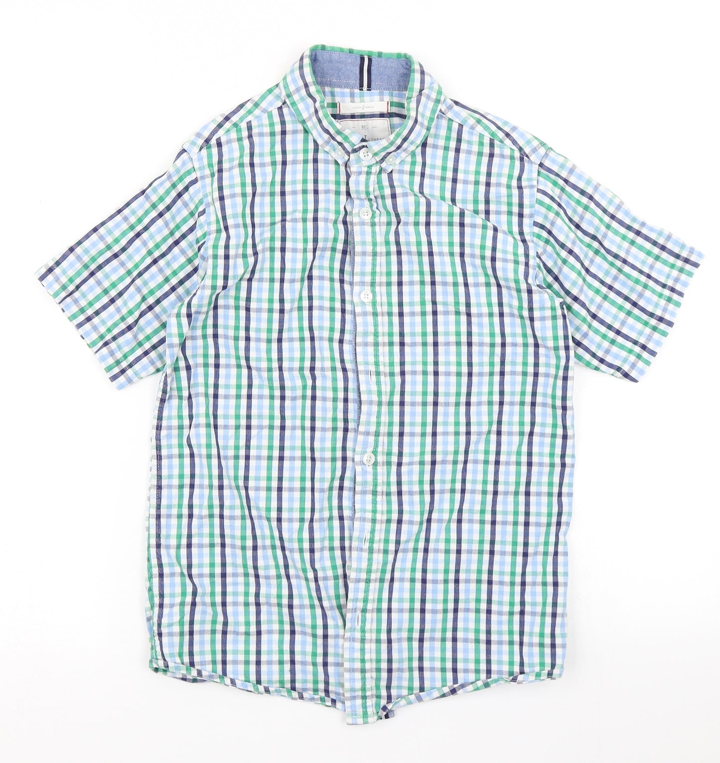 Jasper Conran Boys Blue Plaid  Basic Button-Up Size 12 Years