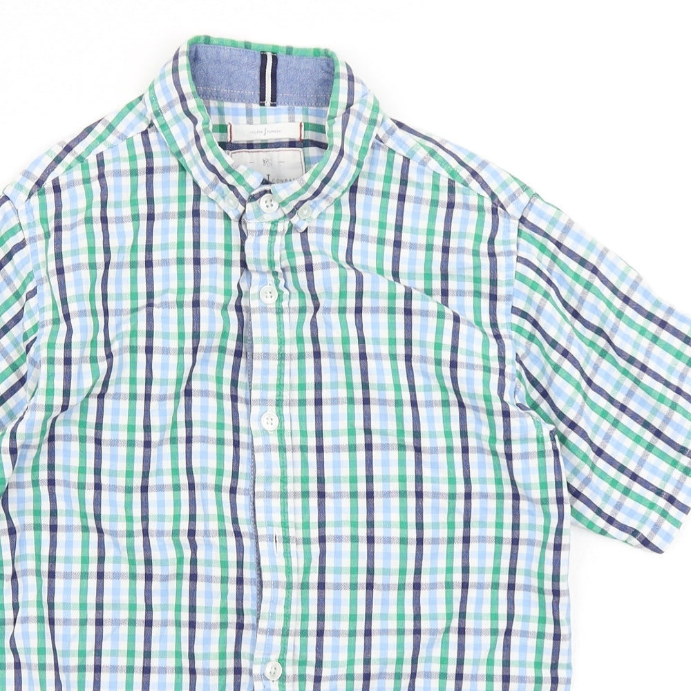 Jasper Conran Boys Blue Plaid  Basic Button-Up Size 12 Years