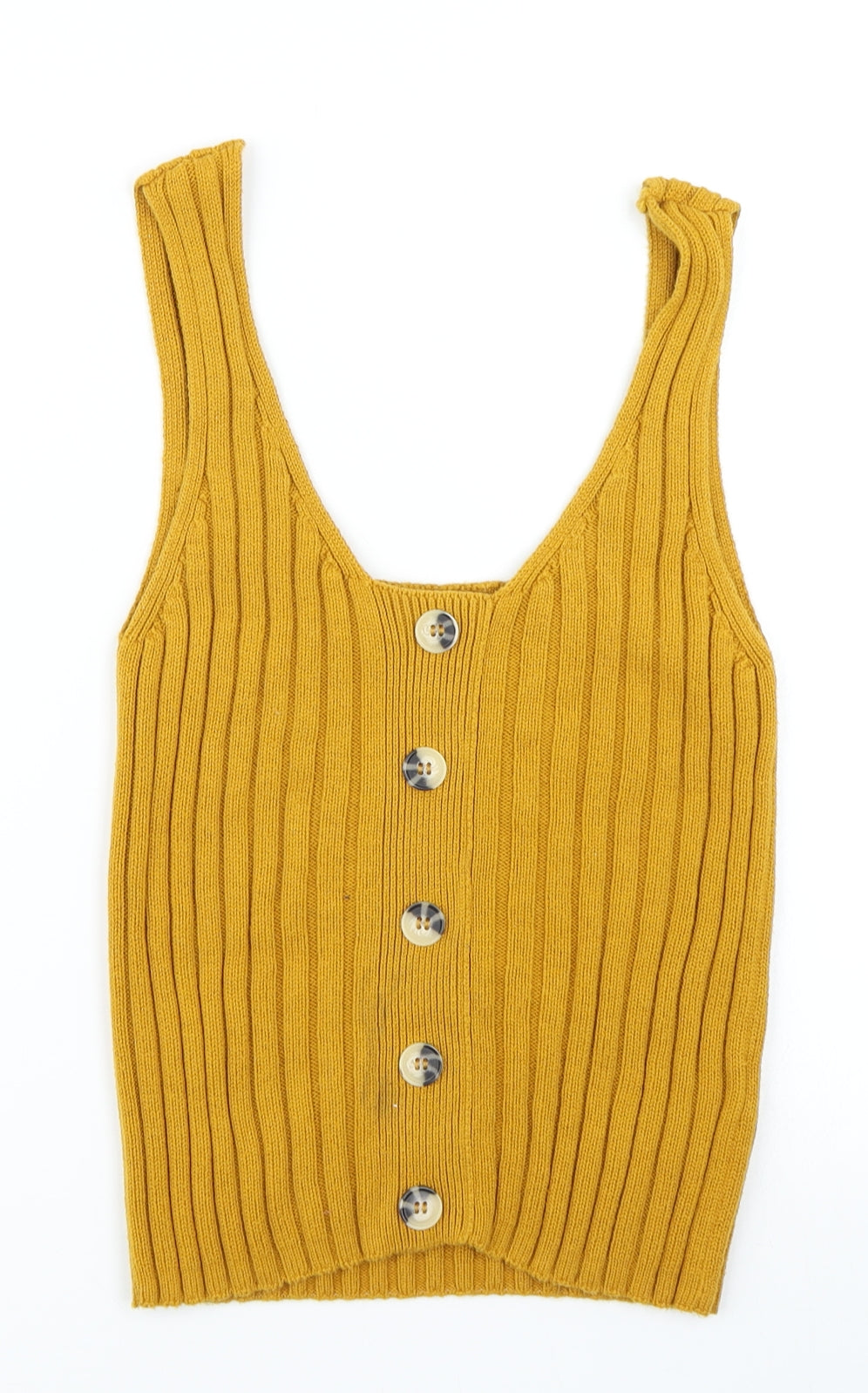 Primark Womens Yellow  Knit Basic Tank Size S