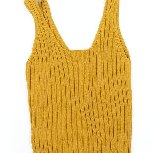 Primark Womens Yellow  Knit Basic Tank Size S