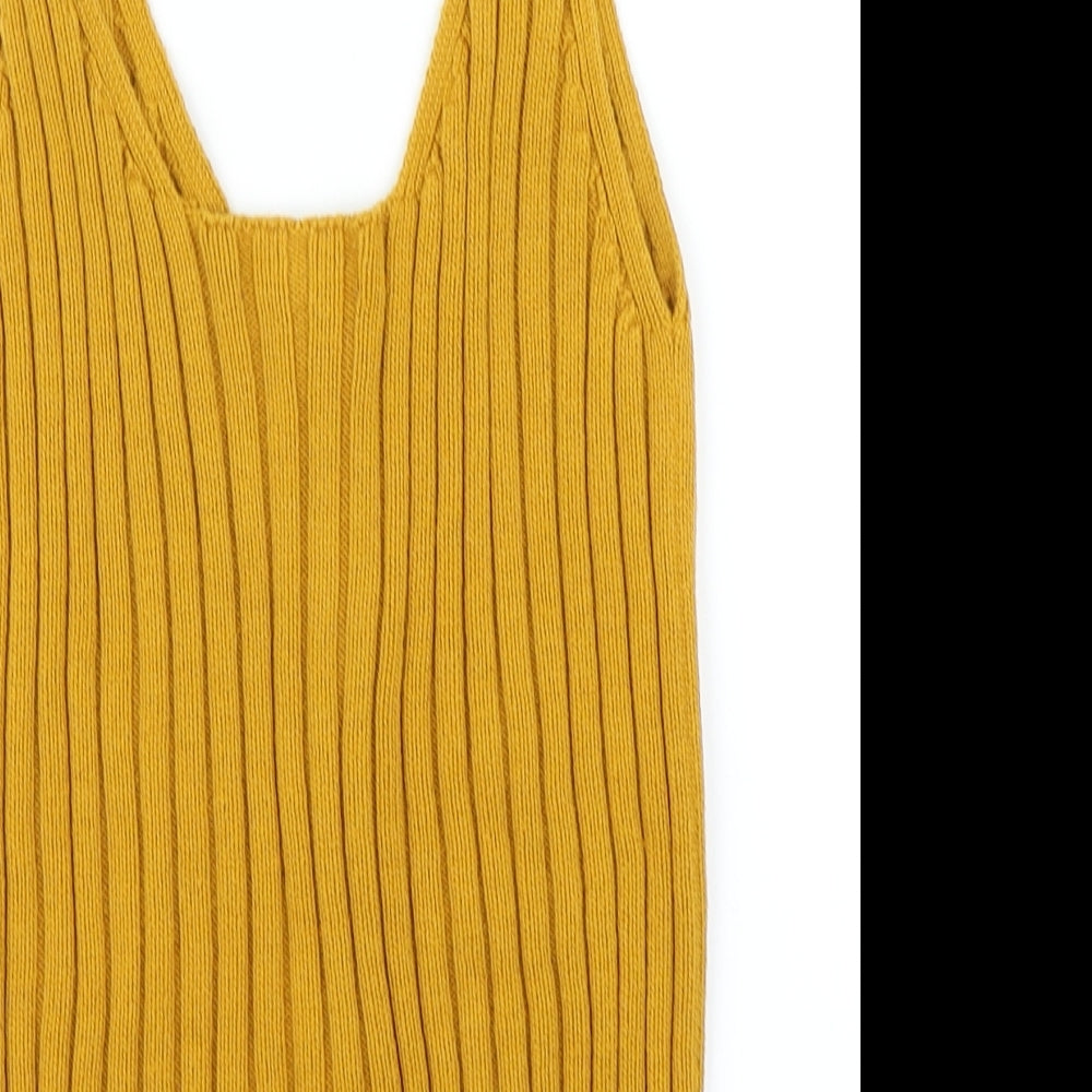 Primark Womens Yellow  Knit Basic Tank Size S