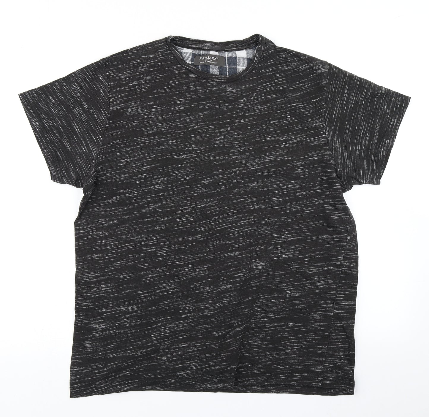 Primark Mens Black Striped   T-Shirt Size M