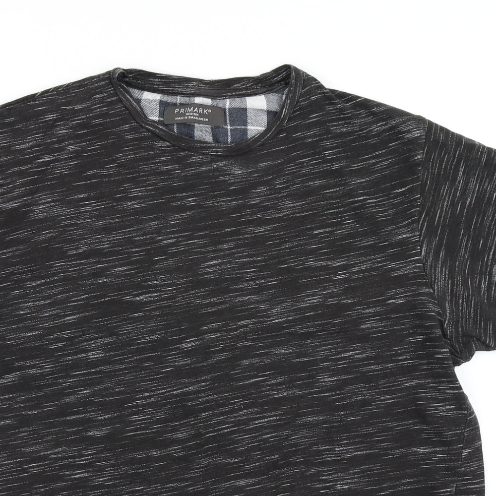 Primark Mens Black Striped   T-Shirt Size M