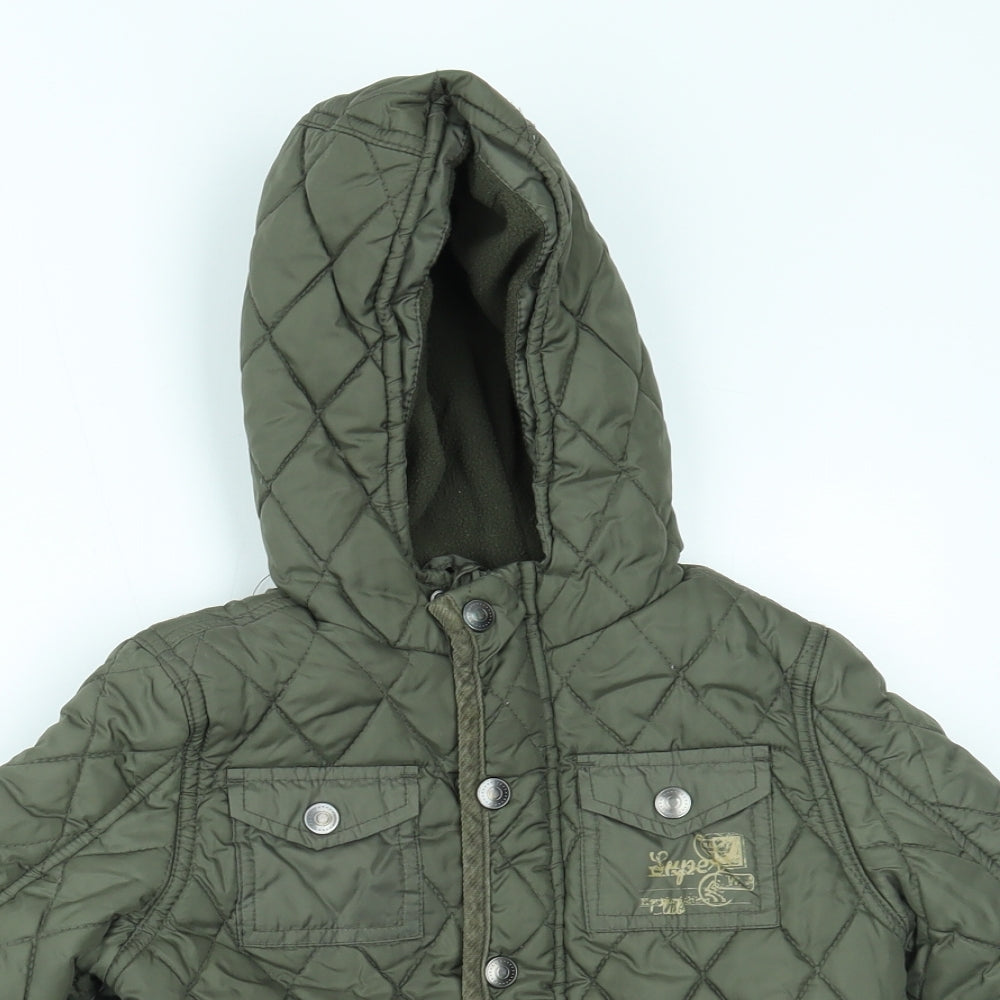 F&F Boys Green   Overcoat Coat Size 3-4 Years
