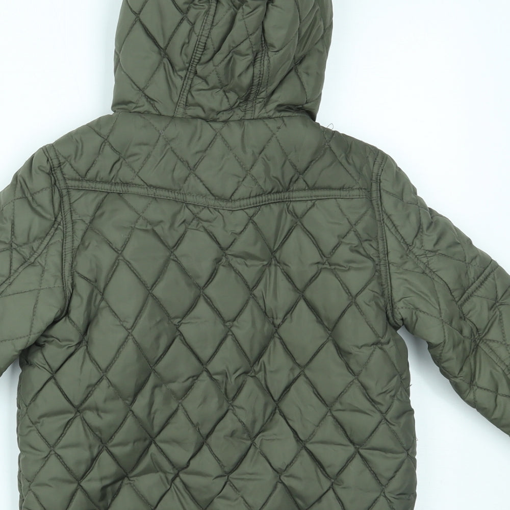 F&F Boys Green   Overcoat Coat Size 3-4 Years