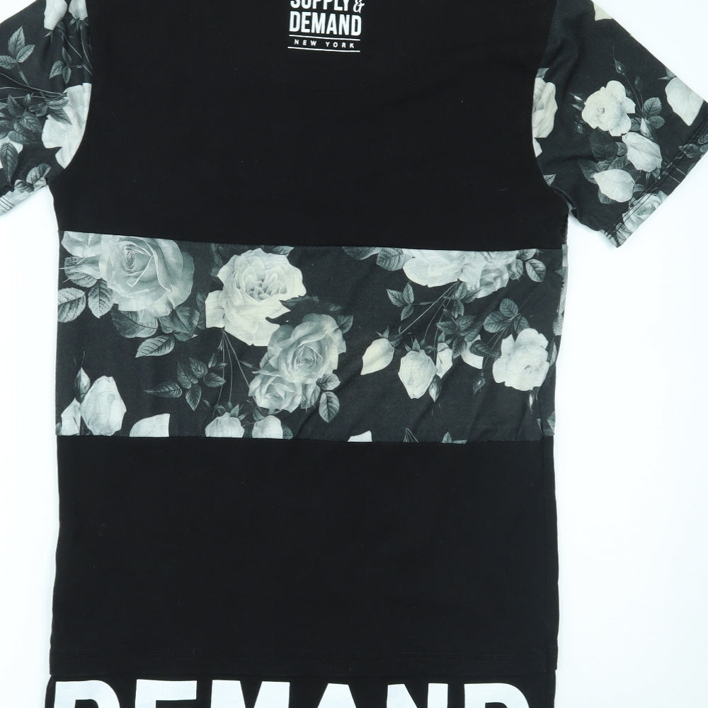 Supply & Demand Co. Mens Black    T-Shirt Size S