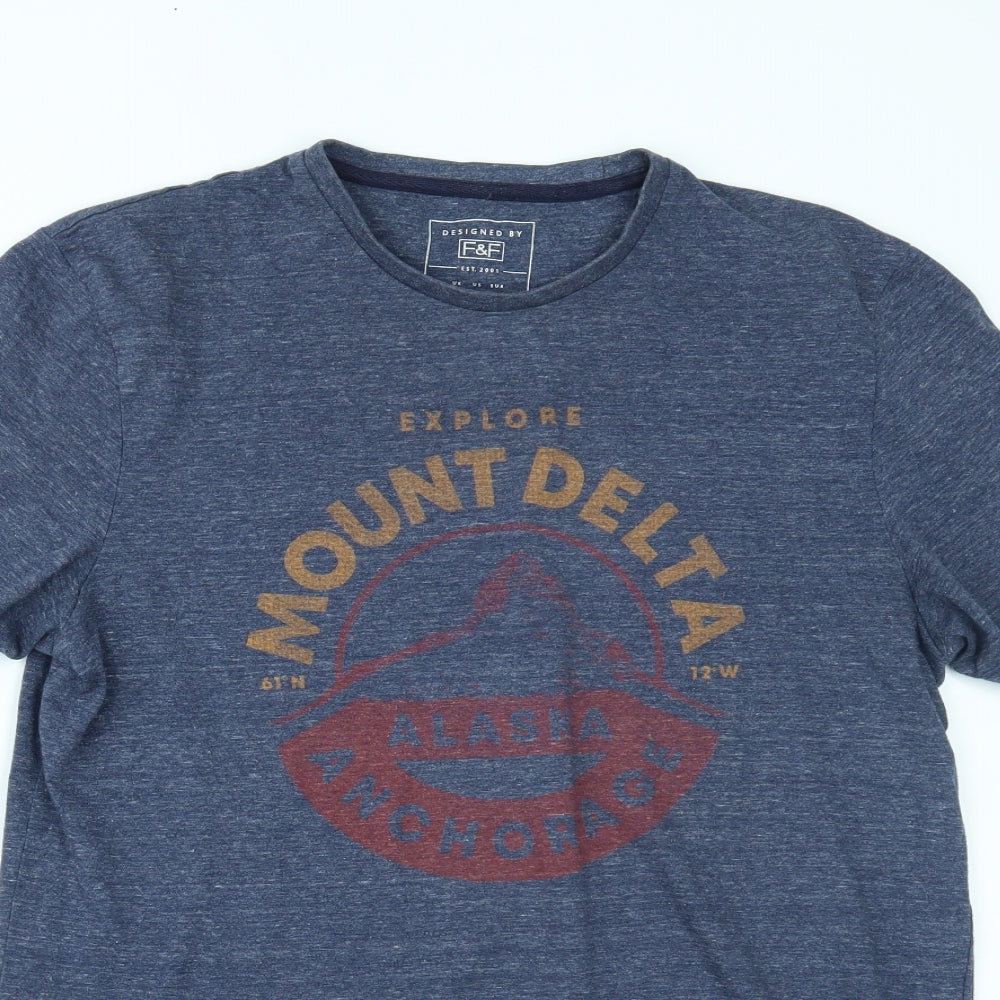 F&F Mens Blue    T-Shirt Size M
