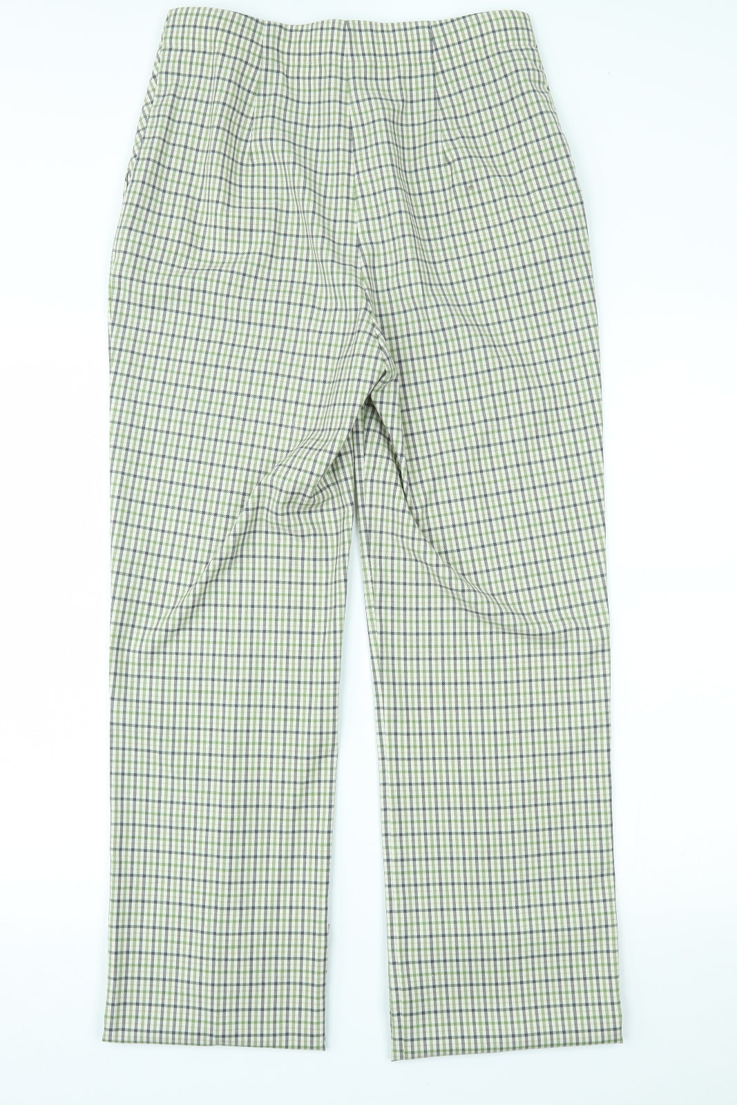 Marks and Spencer Womens Green Check  Trousers  Size 10 L32 in