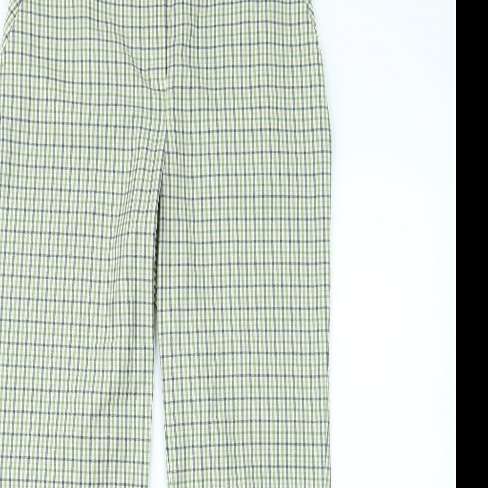 Marks and Spencer Womens Green Check  Trousers  Size 10 L32 in