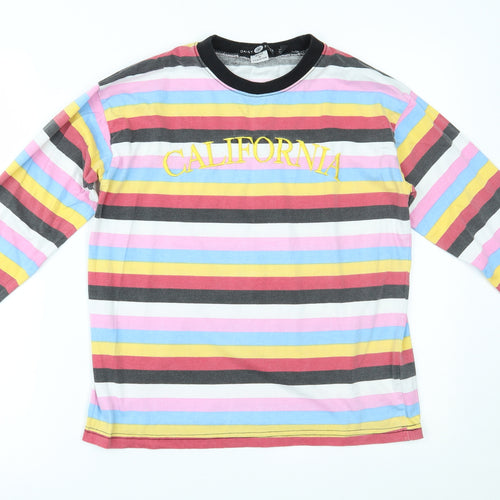 Daisy Street Womens Multicoloured Striped  Basic T-Shirt Size 8