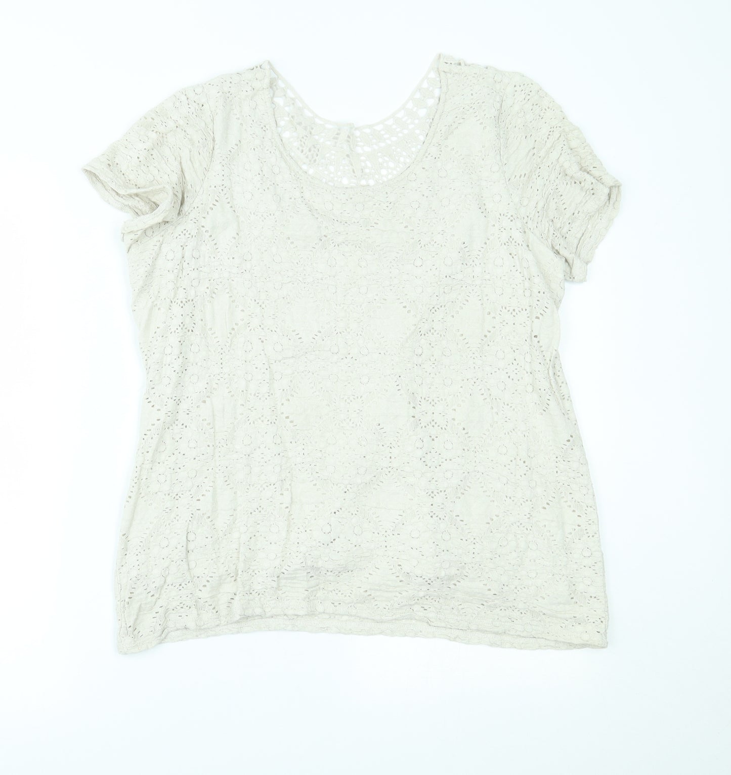 Marks and Spencer Womens Ivory   Basic T-Shirt Size 16