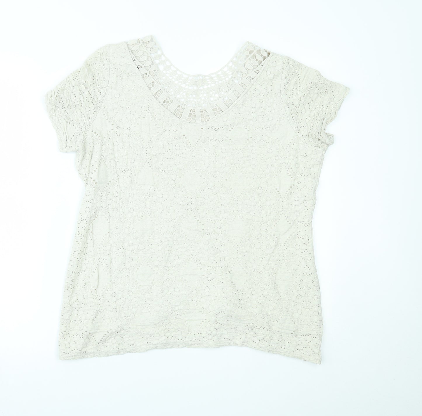 Marks and Spencer Womens Ivory   Basic T-Shirt Size 16