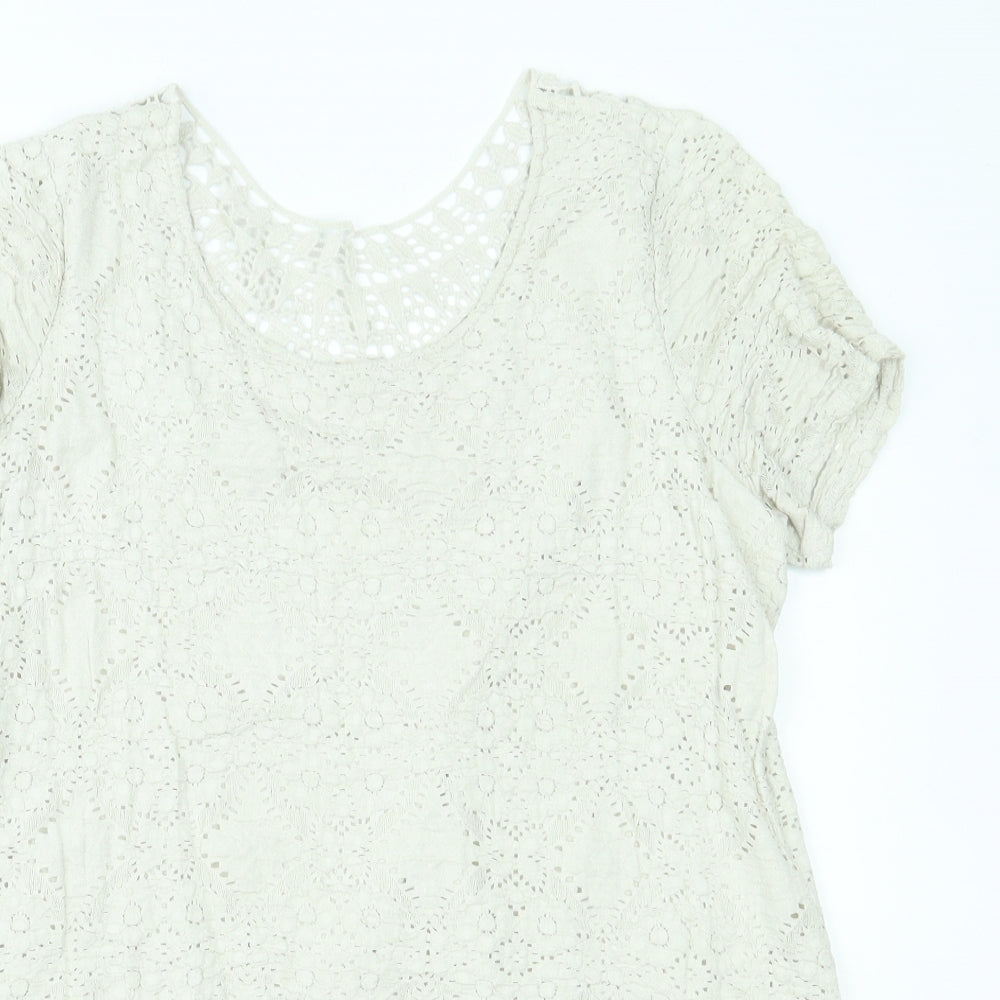 Marks and Spencer Womens Ivory   Basic T-Shirt Size 16