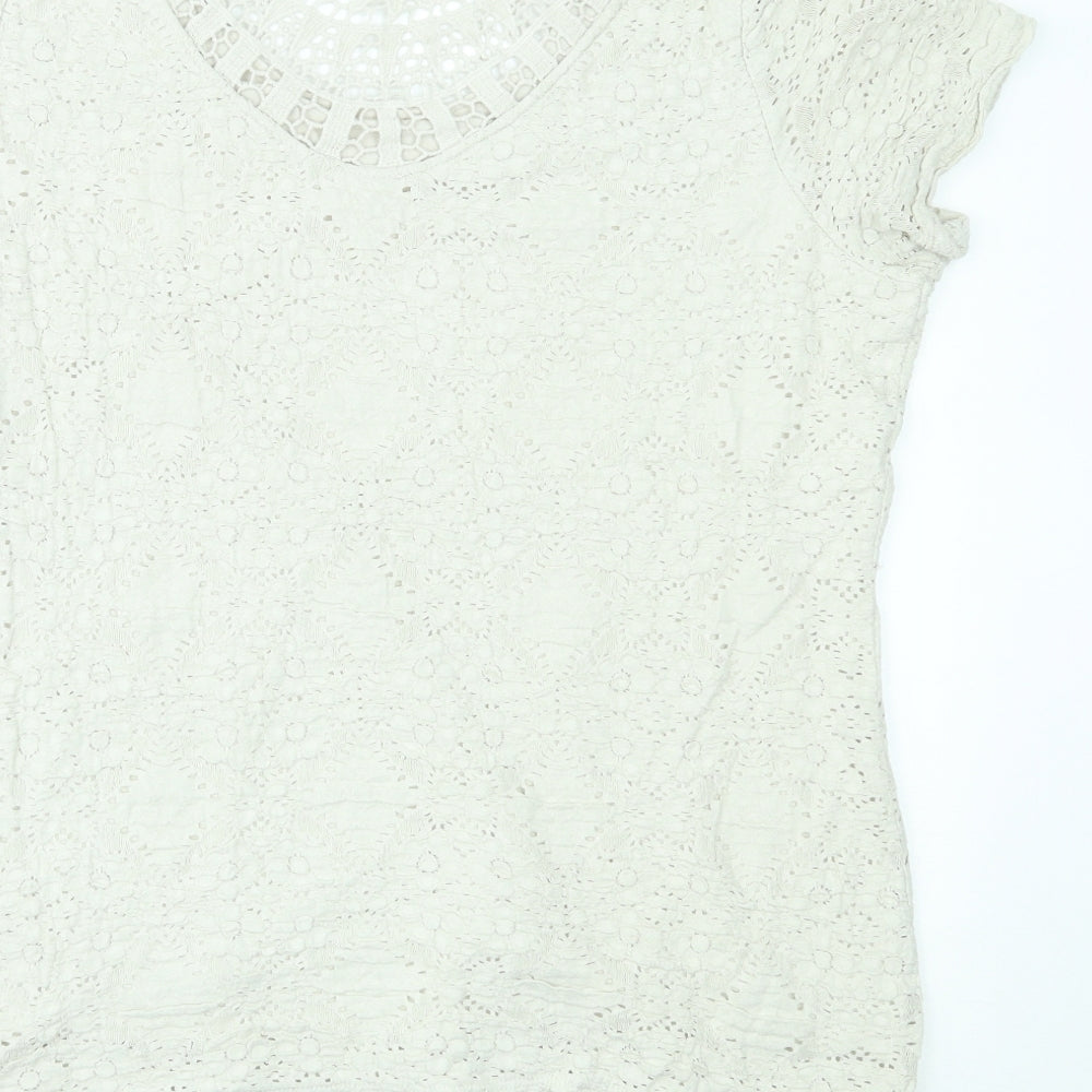Marks and Spencer Womens Ivory   Basic T-Shirt Size 16