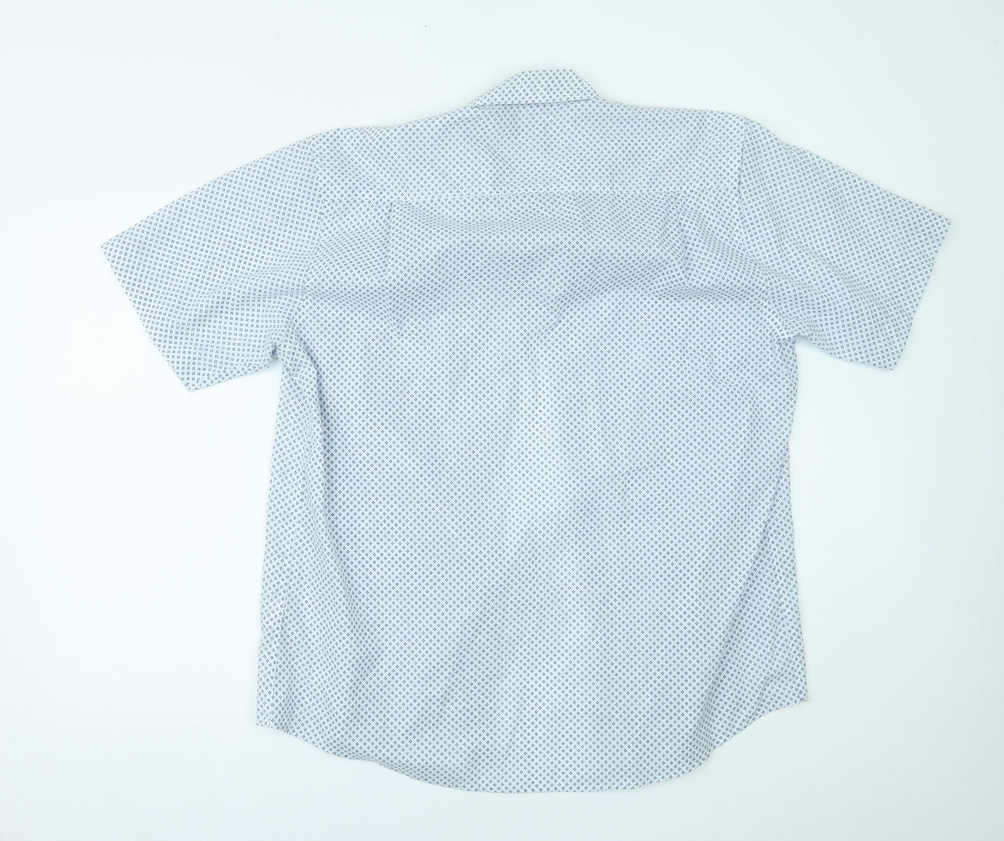 Pierre Cardin Mens White Polka Dot   Button-Up Size 2XL