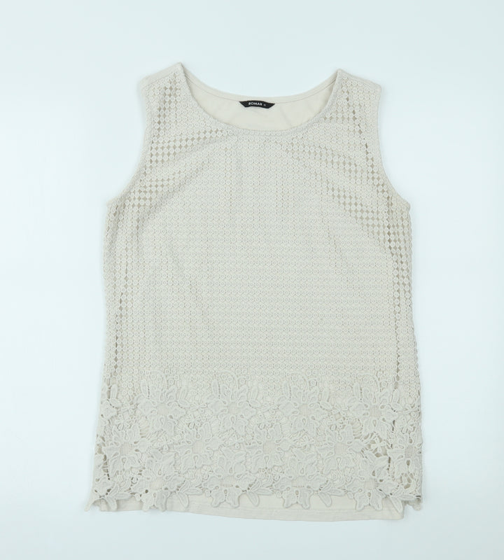 Roman Womens Beige Basic Tank Size 12