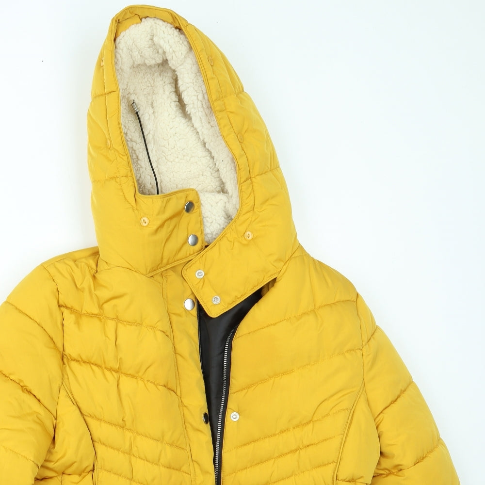 New Look Womens Yellow   Puffer Jacket Coat Size 14