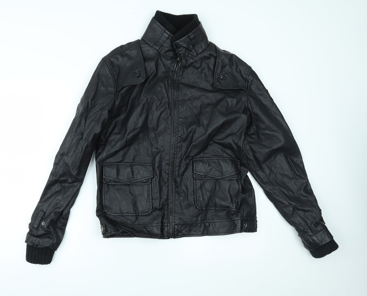 Lee Cooper Womens Black   Motorcycle Jacket Coat Size M