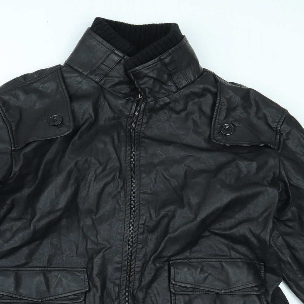 Lee Cooper Womens Black   Motorcycle Jacket Coat Size M
