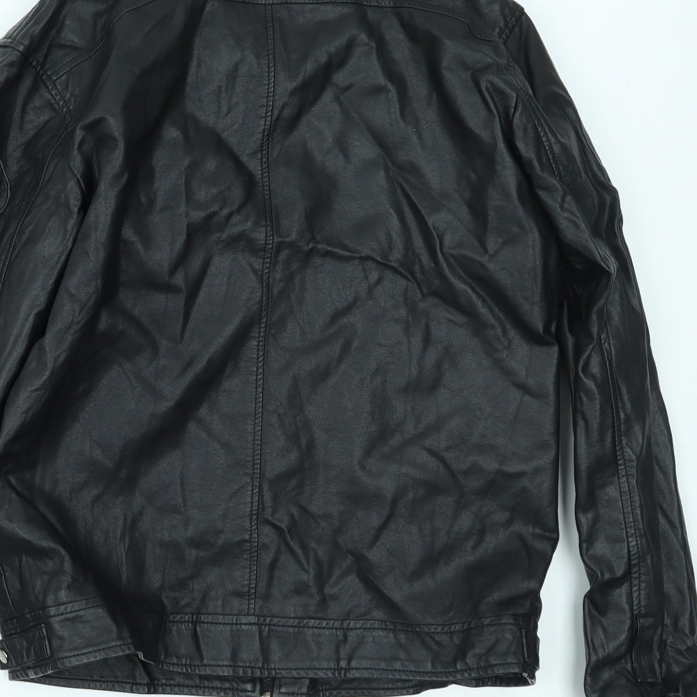 Lee Cooper Womens Black   Motorcycle Jacket Coat Size M