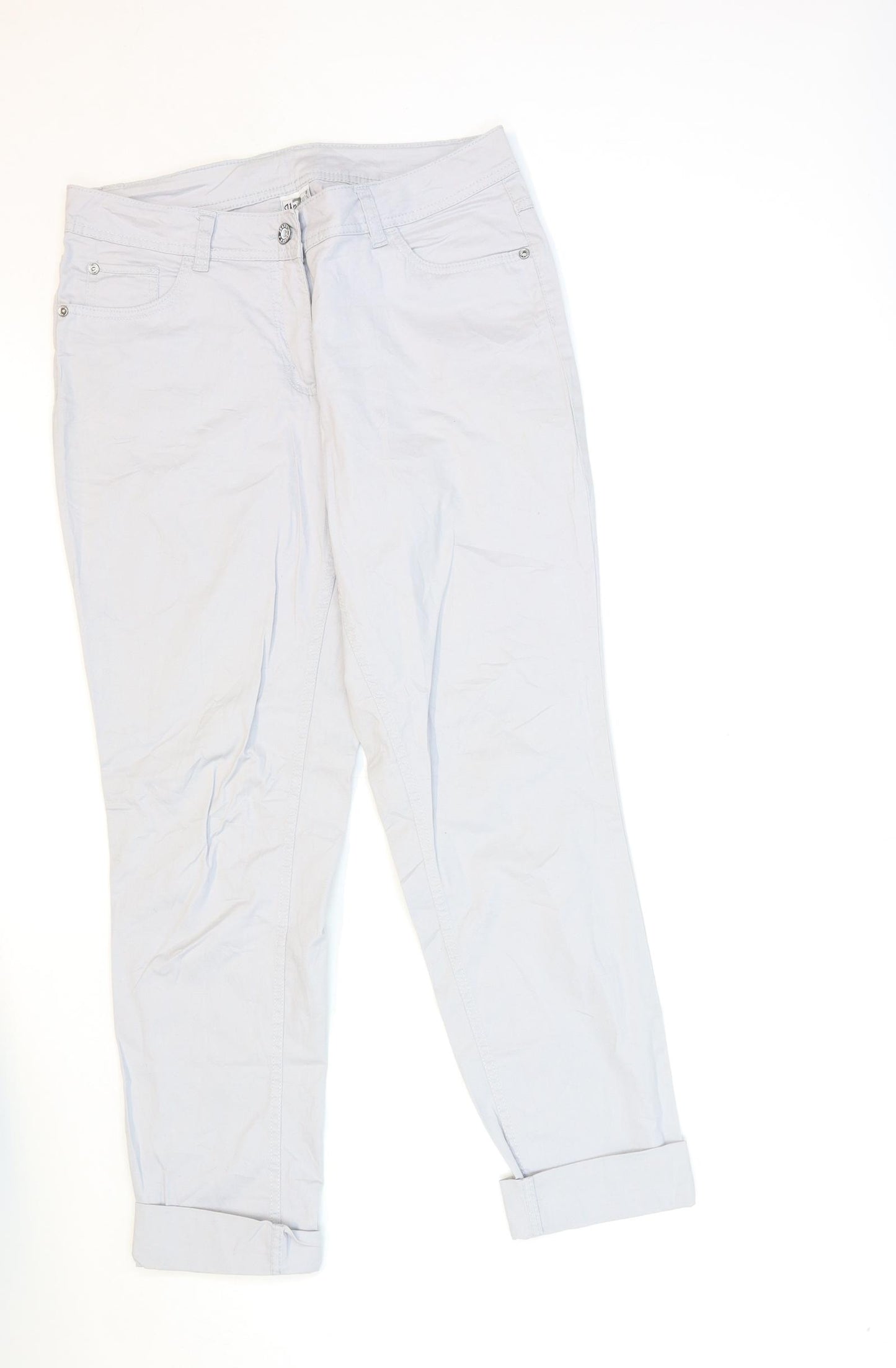Up Fashion Womens Grey   Chino Trousers Size 12 L28 in