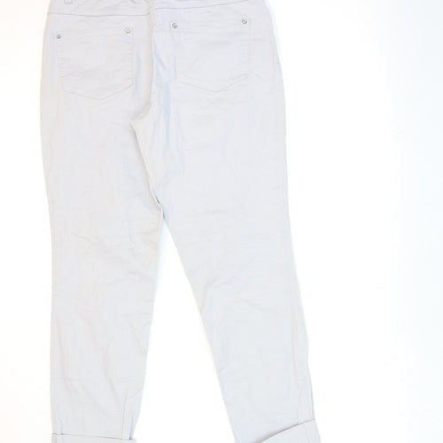 Up Fashion Womens Grey   Chino Trousers Size 12 L28 in