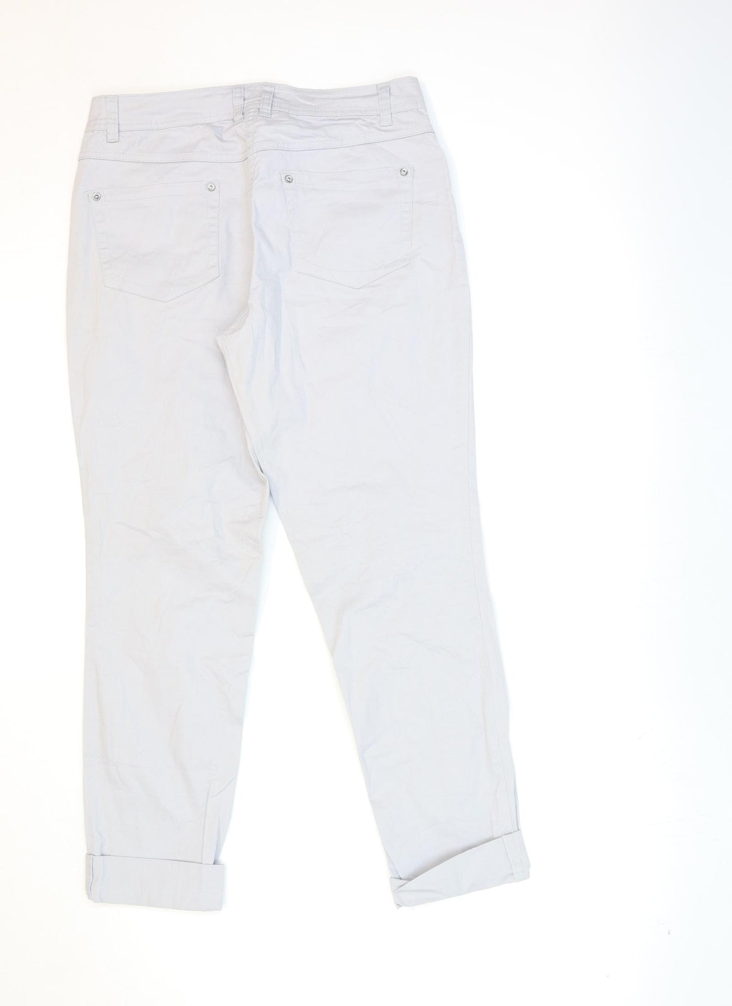Up Fashion Womens Grey   Chino Trousers Size 12 L28 in