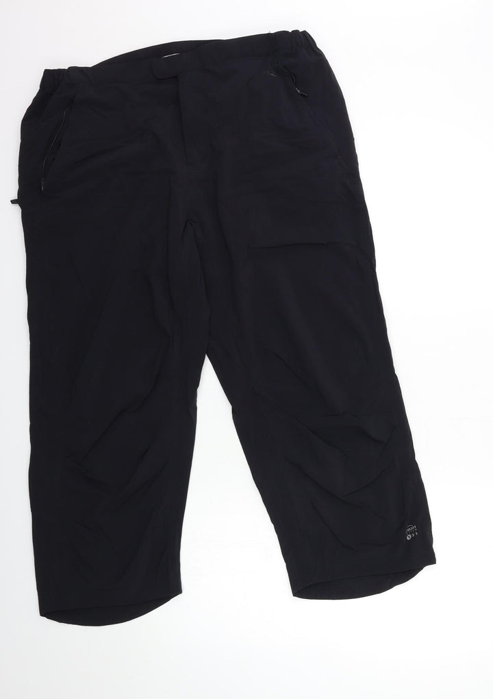 DOMYOS Womens Black Cropped Trousers Size 34 in L24 in