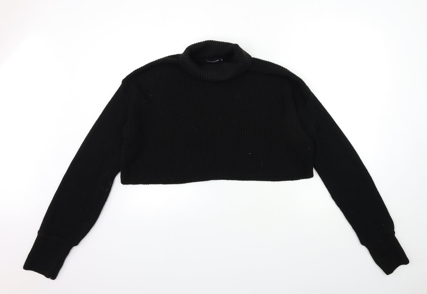 PRETTYLITTLETHING Womens Black  Knit Pullover Jumper Size M