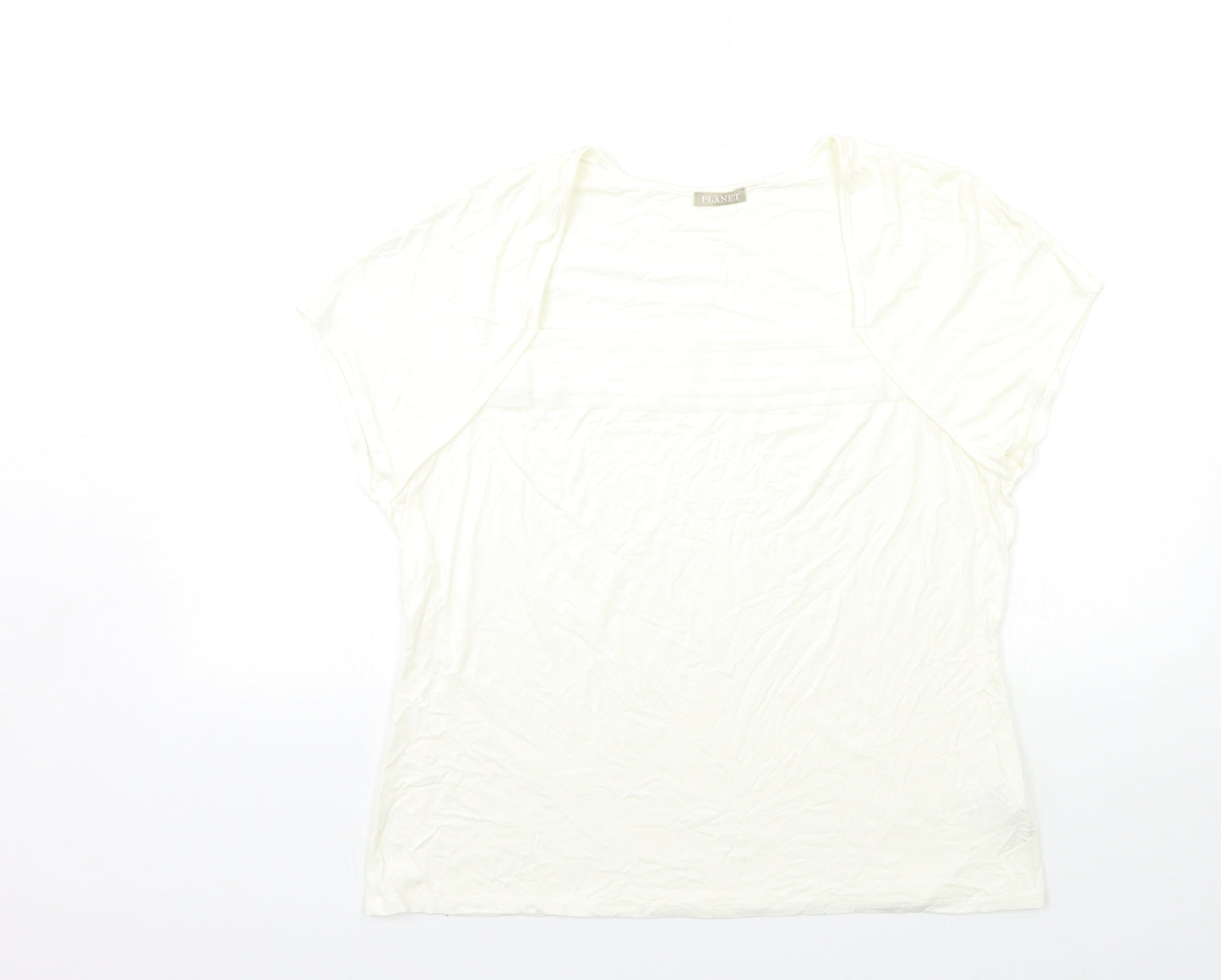 PLANET Womens White   Basic T-Shirt Size L