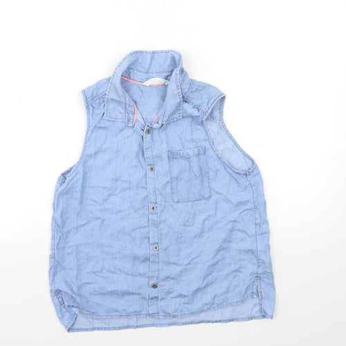 H&M Girls Blue  Denim Basic Button-Up Size 13 Years
