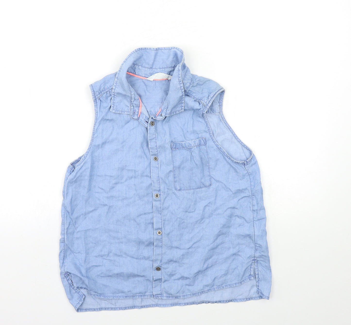 H&M Girls Blue  Denim Basic Button-Up Size 13 Years