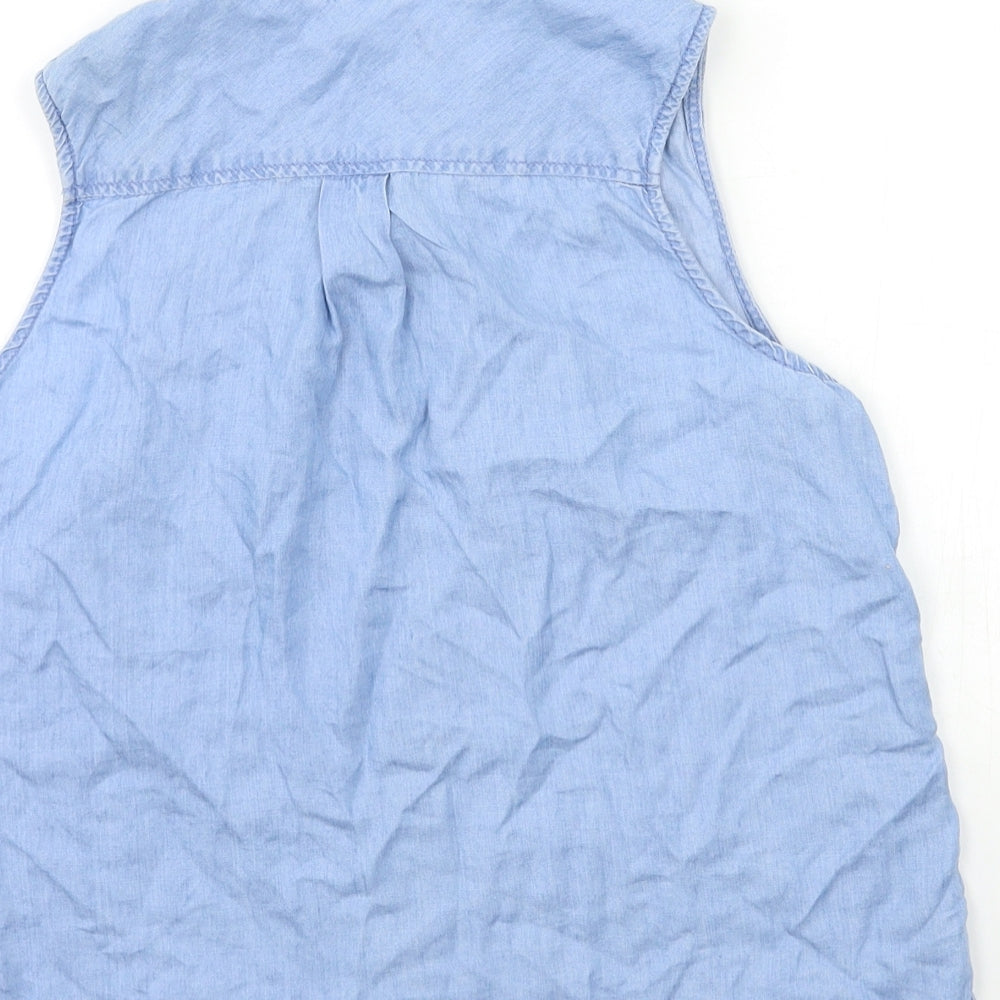 H&M Girls Blue  Denim Basic Button-Up Size 13 Years