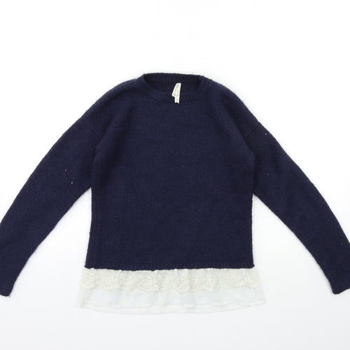Young Dimension Girls Blue  Knit Pullover Jumper Size 12 Years