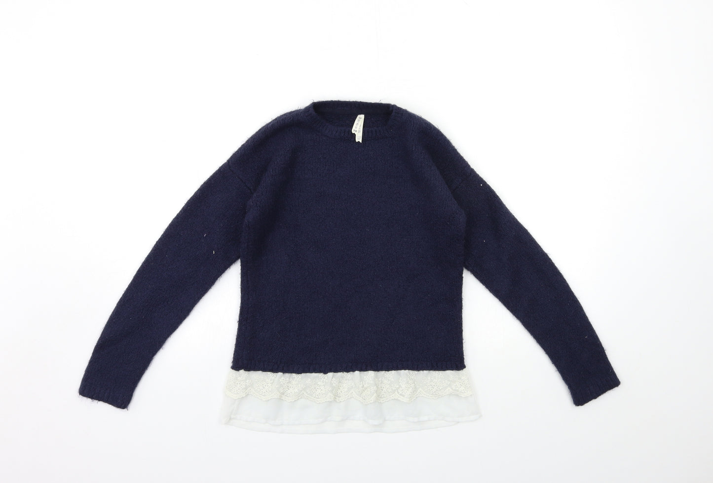 Young Dimension Girls Blue  Knit Pullover Jumper Size 12 Years