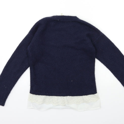 Young Dimension Girls Blue  Knit Pullover Jumper Size 12 Years
