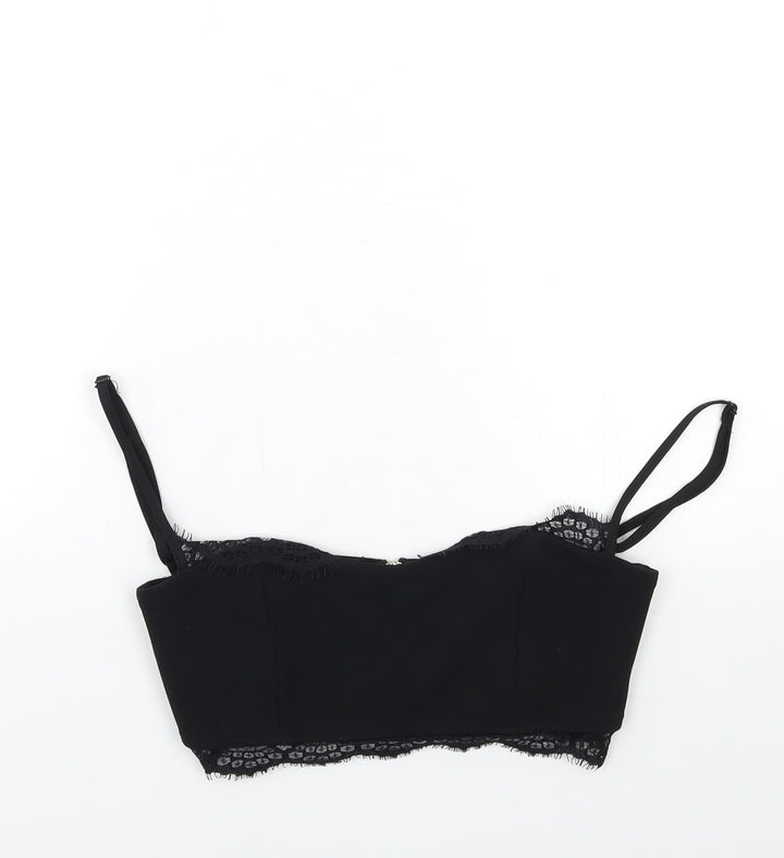 Missguided Womens Black Basic Tank Size 6