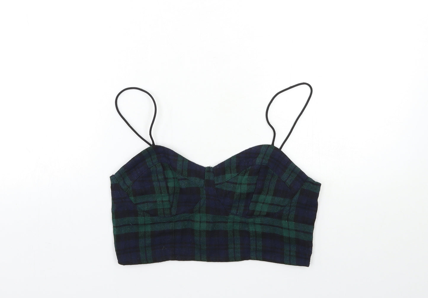 SheIn Womens Blue Check  Basic Tank Size XS