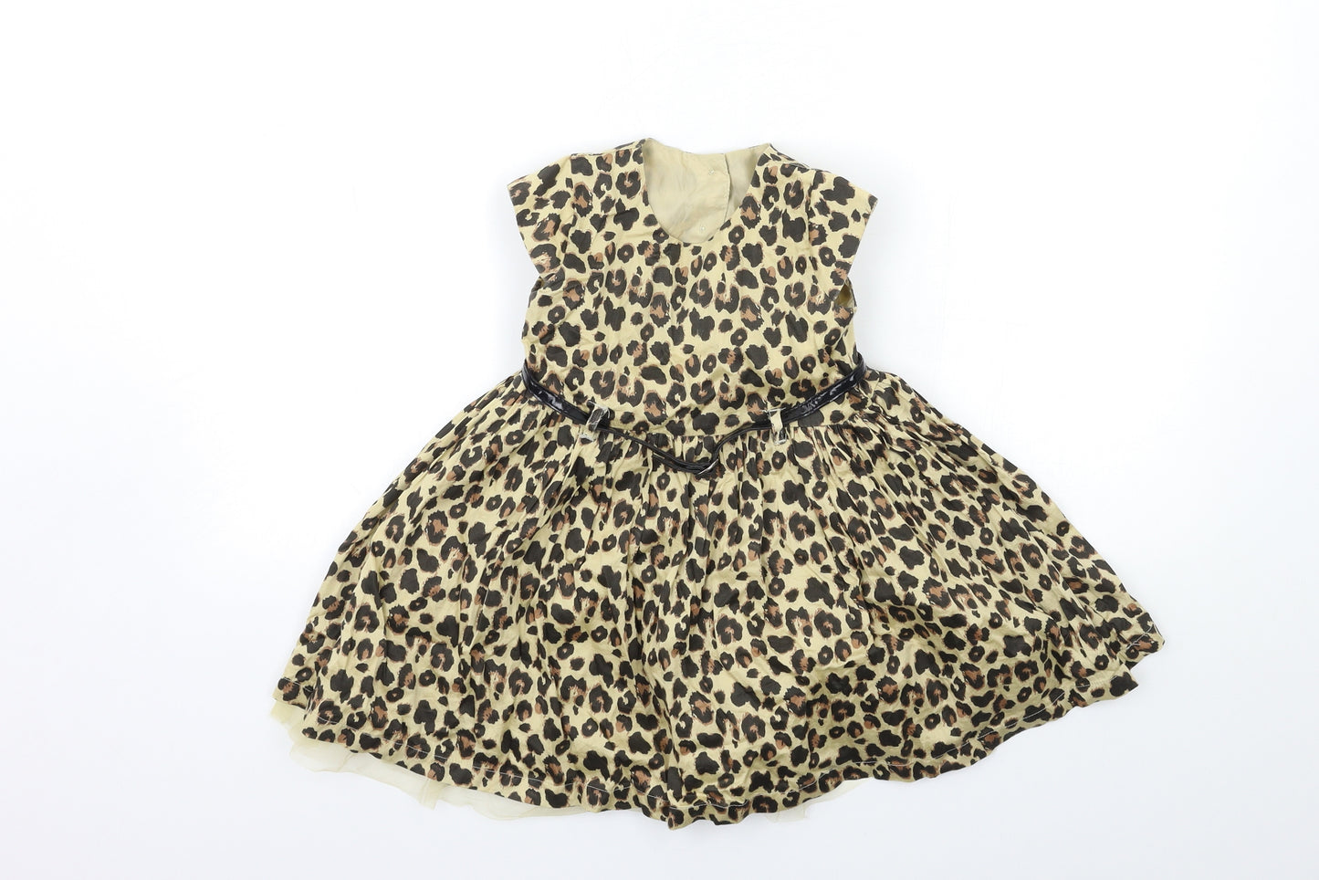 Matalan Girls Brown Animal Print  Tutu Dress  Size 2-3 Years