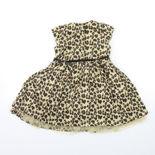 Matalan Girls Brown Animal Print  Tutu Dress  Size 2-3 Years
