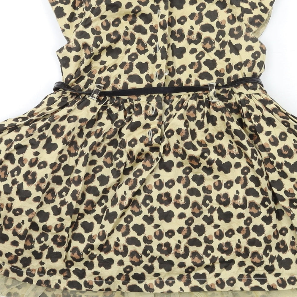 Matalan Girls Brown Animal Print  Tutu Dress  Size 2-3 Years