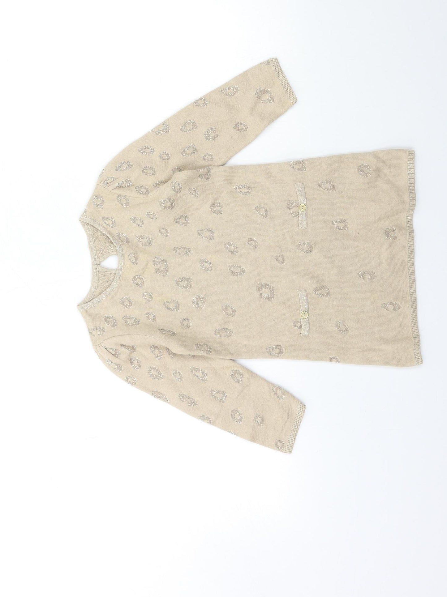 Matalan Baby Beige  Knit Jumper Dress  Size 18-24 Months