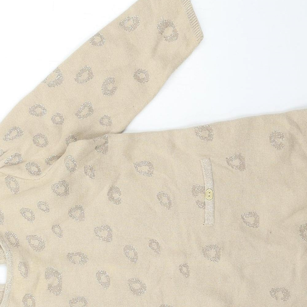 Matalan Baby Beige  Knit Jumper Dress  Size 18-24 Months