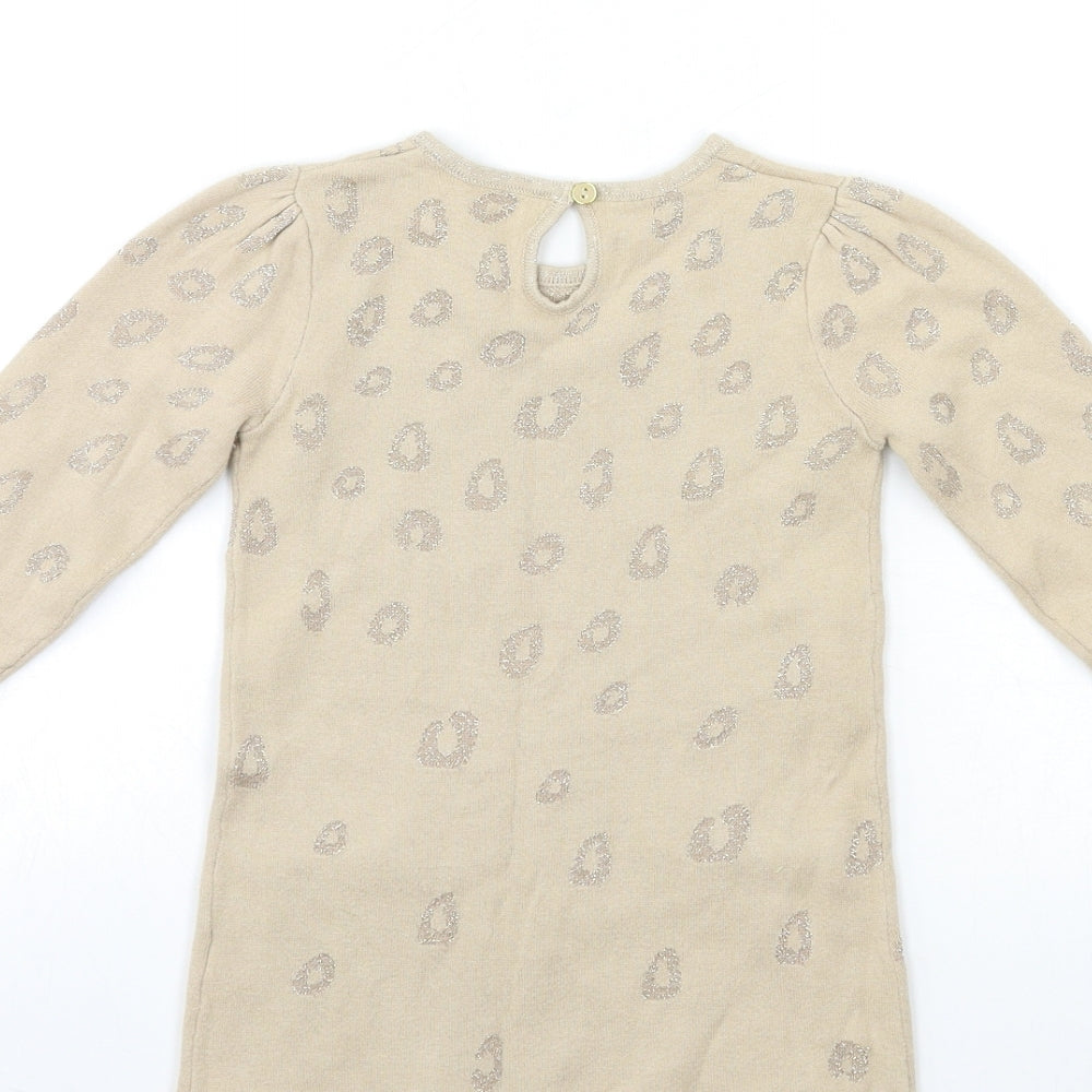Matalan Baby Beige  Knit Jumper Dress  Size 18-24 Months