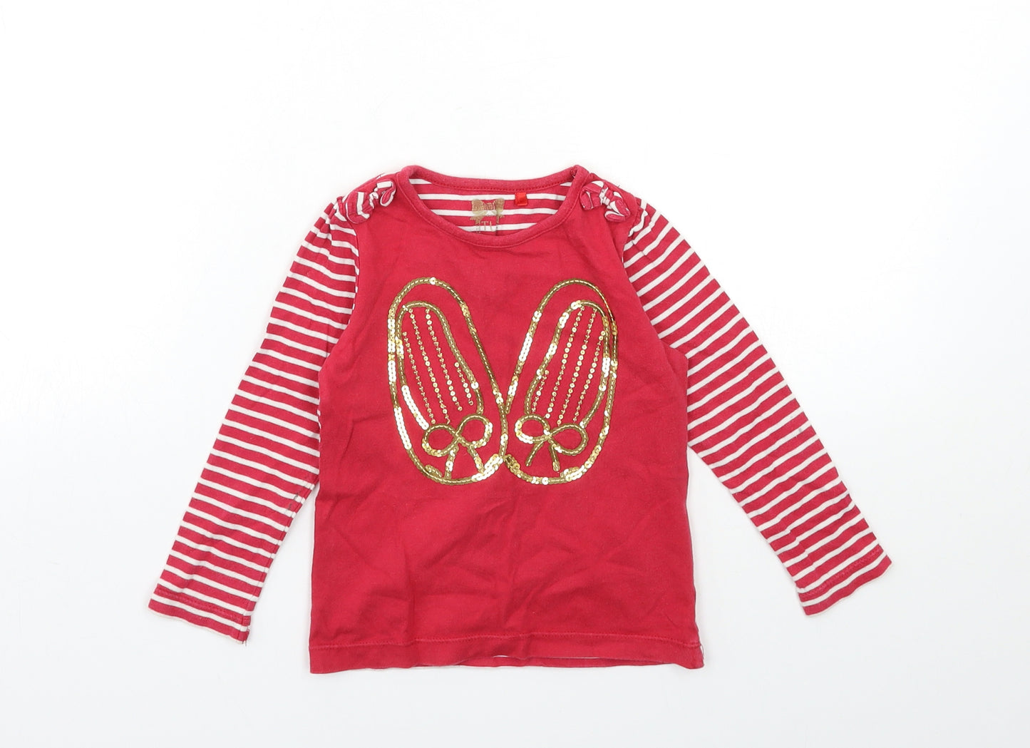 TU Girls Red   Basic T-Shirt Size 2-3 Years